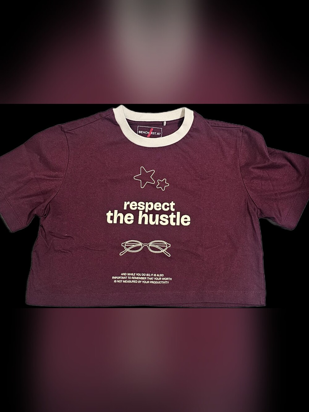 Bench Est. 87 graphic crop top